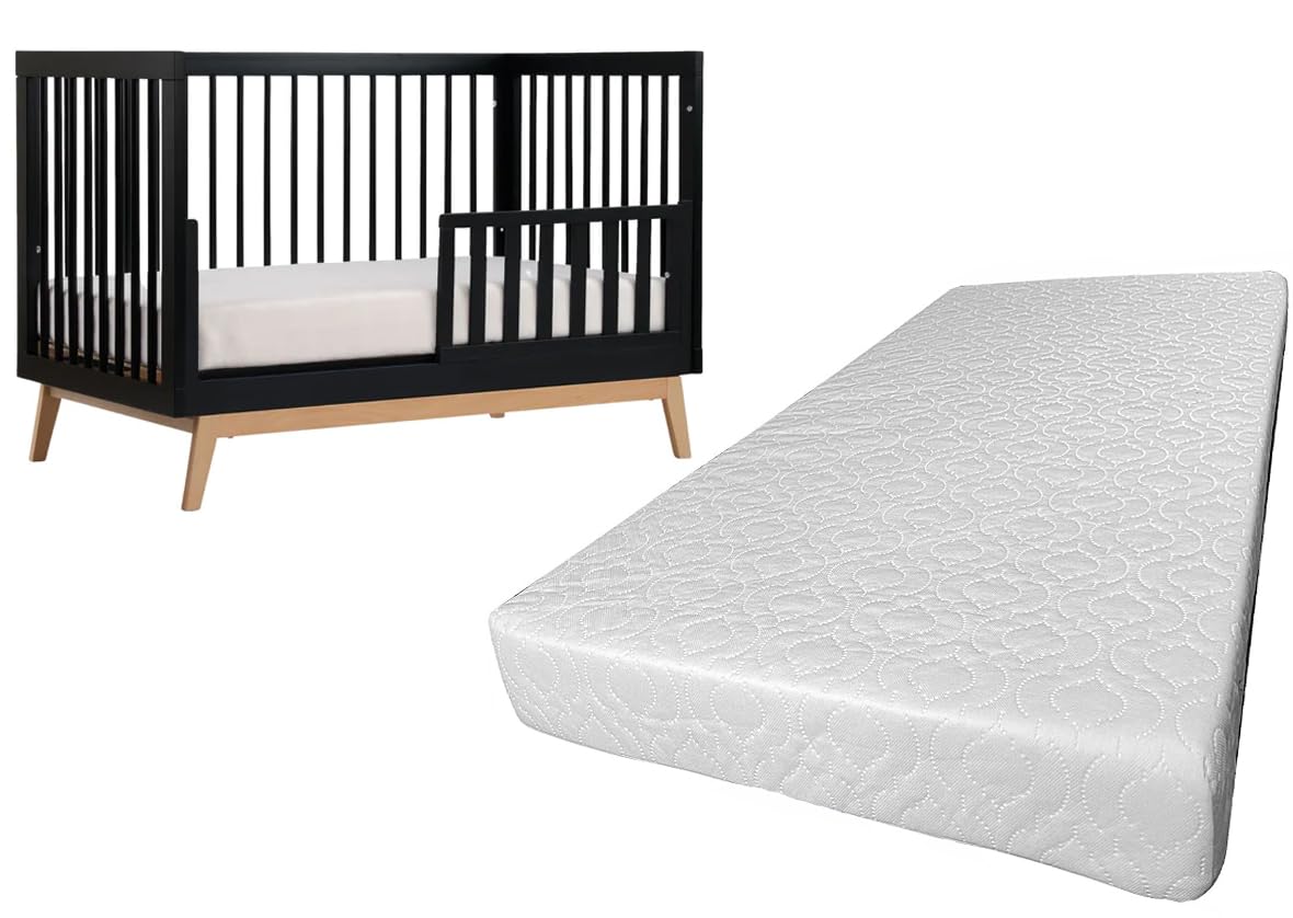 Crescent Collection Baby Toddler Cot Bed Mattress Eco-Friendly Polyester Extra Thick Foam Non-Allergenic and Breathable for Babies and Toddlers Cot Bed Mattress (95 X 65 X 5cm)