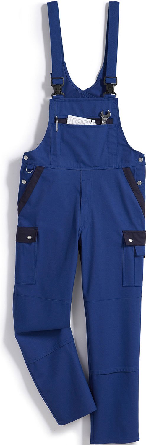 BP 1844-720-113-56 - Salopette con bretelle e tasche, in cotone rinforzato, 305,00 g/m², colore: blu royal blu scuro