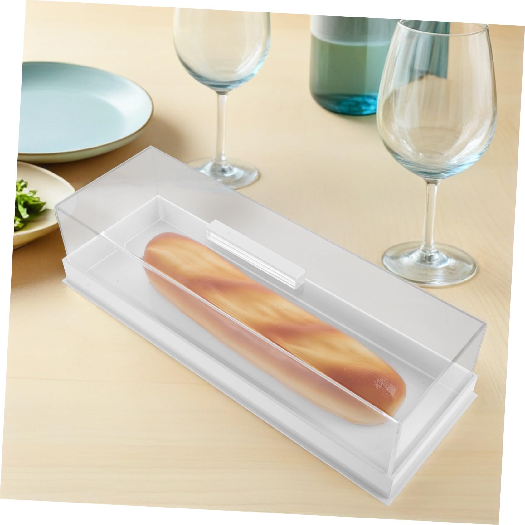 Garneck Caja de Presentación Rectangular con Bandeja para Pasteles Vitrina de Acrílico con Tapa para Cafeterías Fiestas y Uso Doméstico