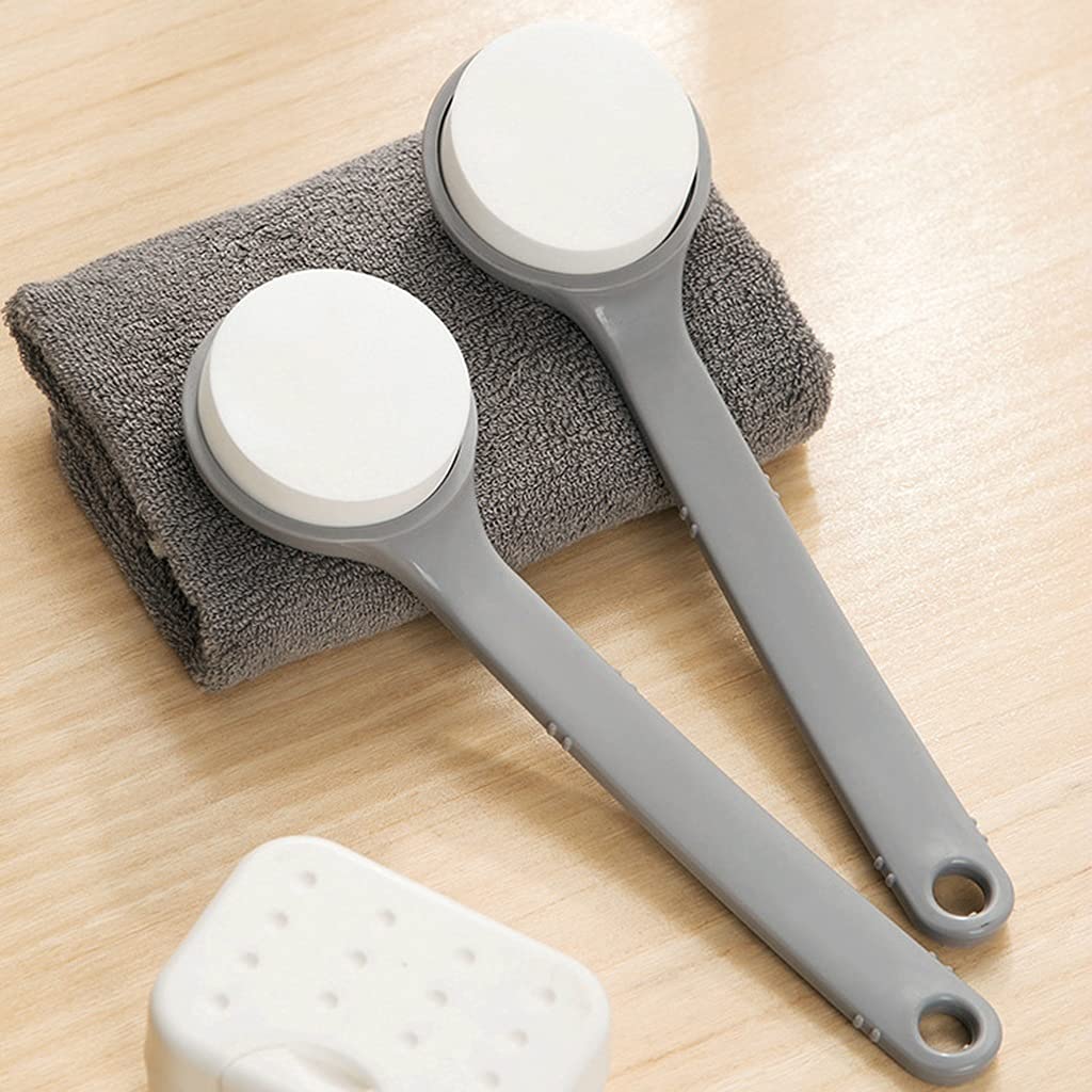 Cepillo para la Espalda para el baño Cepillo para Frotar la Espalda con Esponja Suave de PVA, Cepillo para la Piel con Mango Antideslizante de PP, Las Personas Mayores limpian Sus cuerpos c