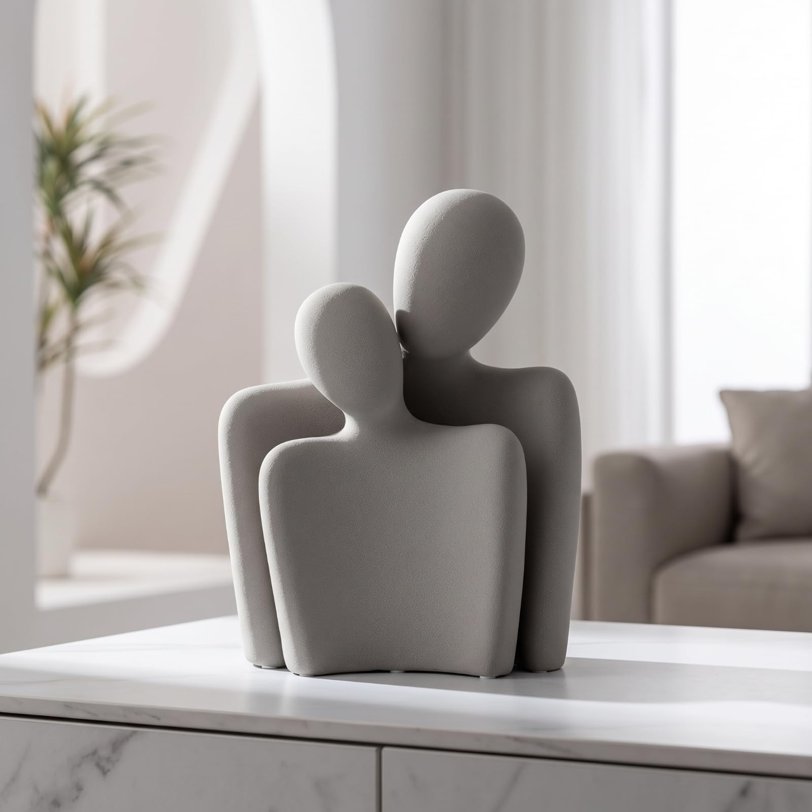 LOVIVER 2 Piezas Figura Conceptual Resina | Figura Amantes, Morno, Escultura con Tema, para Oficina, Recibidor, Parejas,