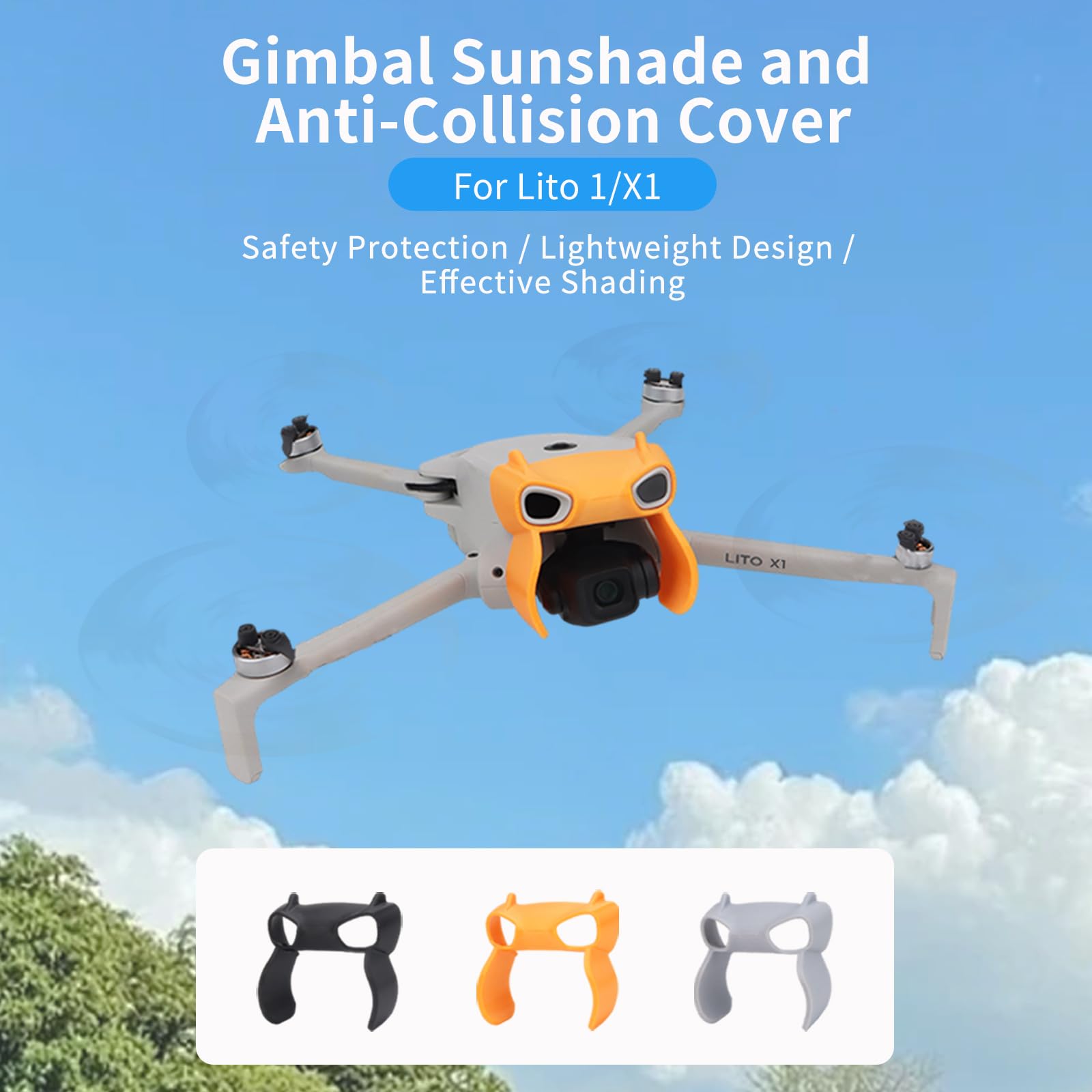 Gimbal Bumper Guard pour DJI LITO X1/LITO 1, Drone Camera Protective Cover Lens Guard Protector Anti-Collision Bumper Protection Bar for Lito 1/X1 Drone Accessoires (Gris)