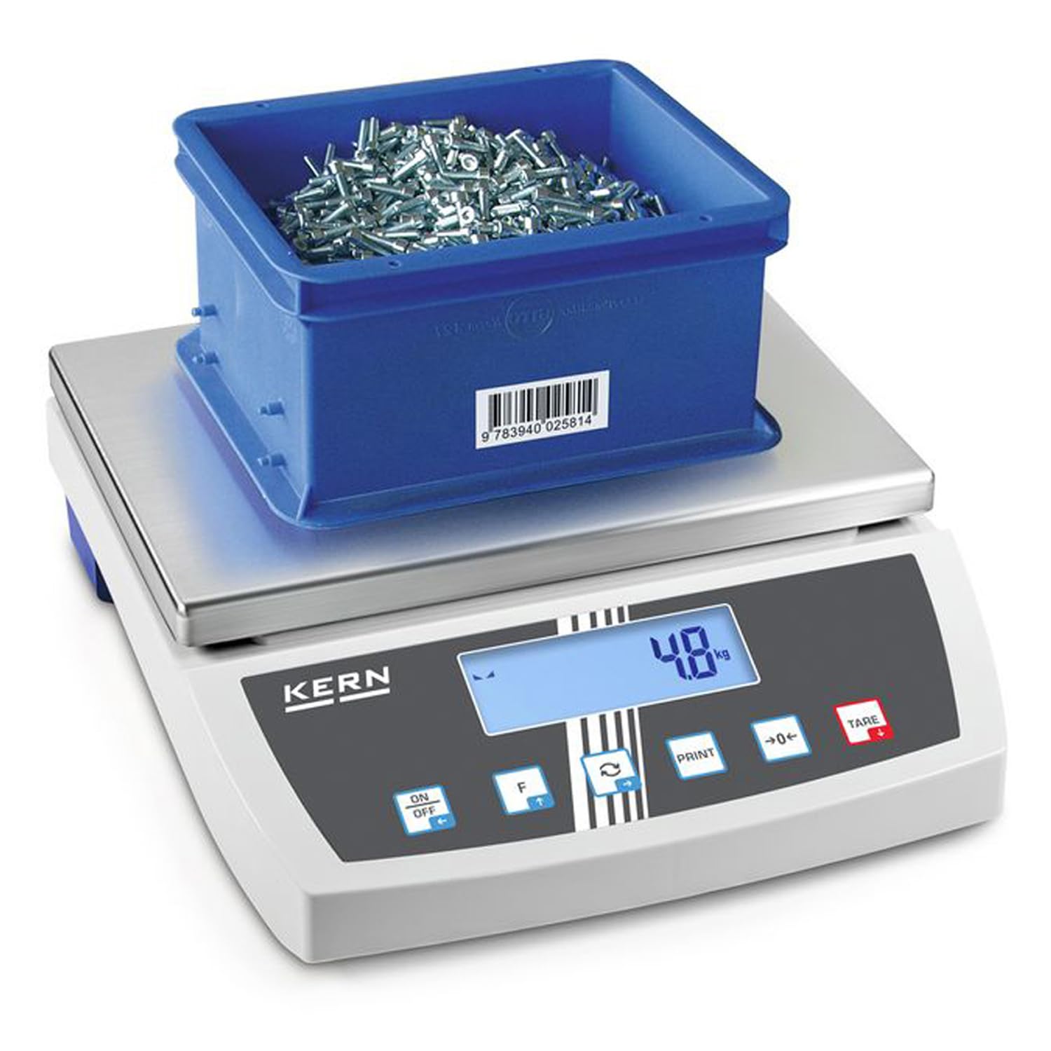 Bilancia da tavolo con grande piano di carico [Kern FKB 8K0.1A] precisione fino a 0,1 g, campo di carico max. 8 kg.