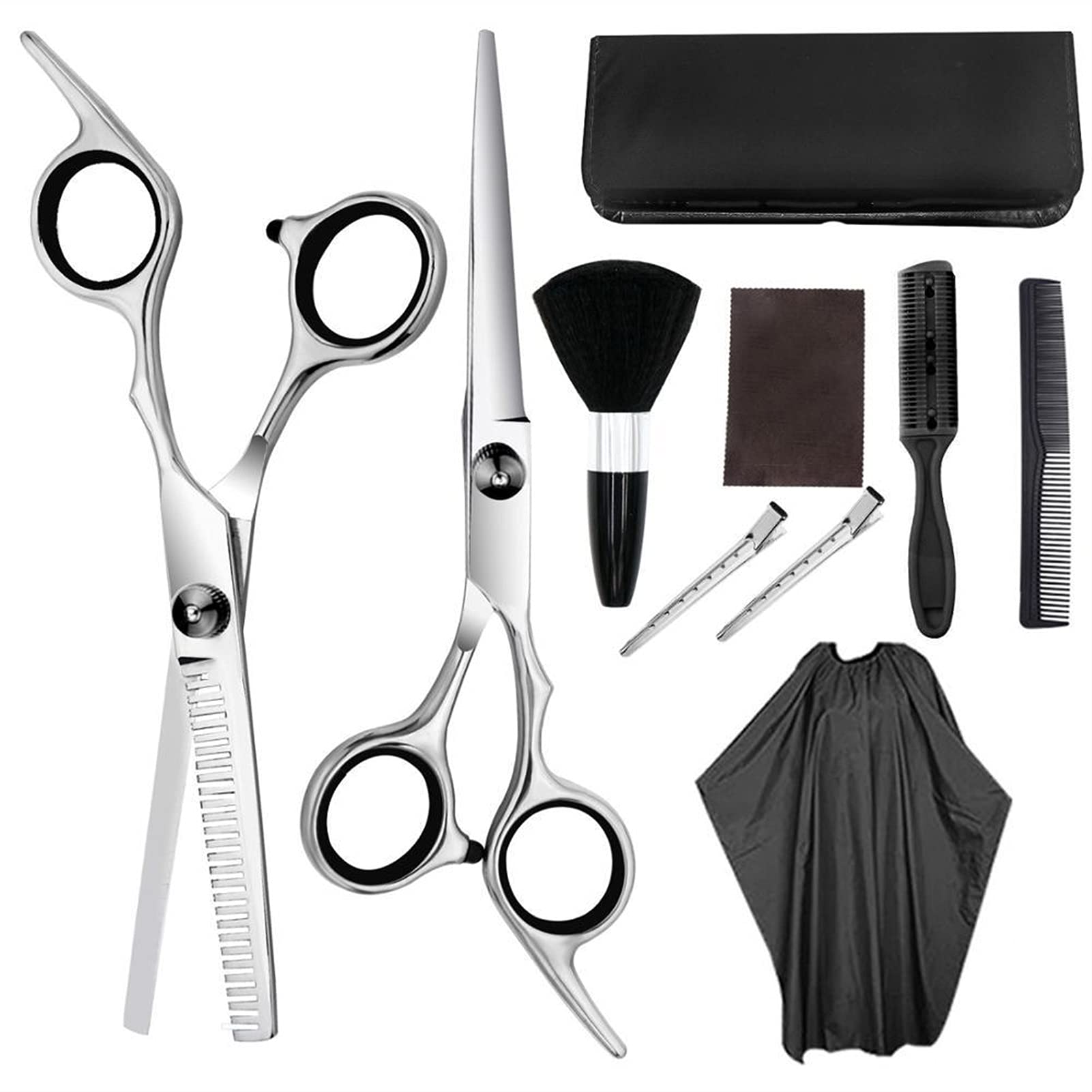 Tijeras Peluqueria/Tijeras Pelo 9 PCS Tijeras de peluquería profesional Tijeras de corte de cabello Tijeras de cabello Tijeras de cabello Peine Pein Cape Cortador de pelo Peine Tijeras para Cortar Cab