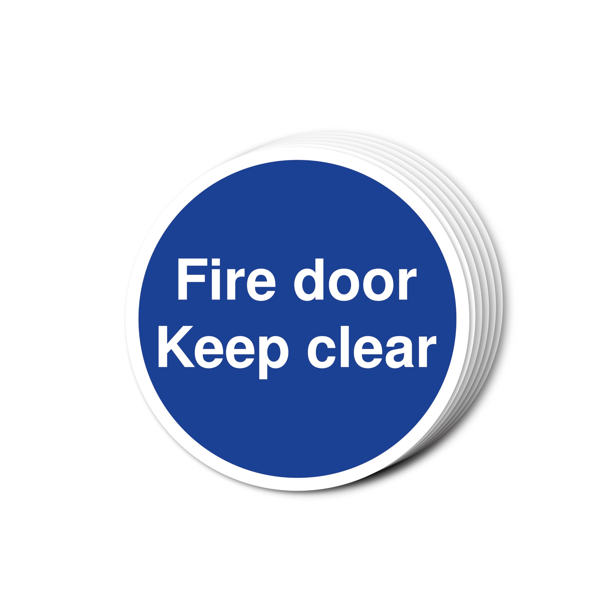 Fire Door Keep Clear Signs 80mm x 80mm Multi Pack Strong Adhesive Vinyl Stickers for Fire Door Safety (6)