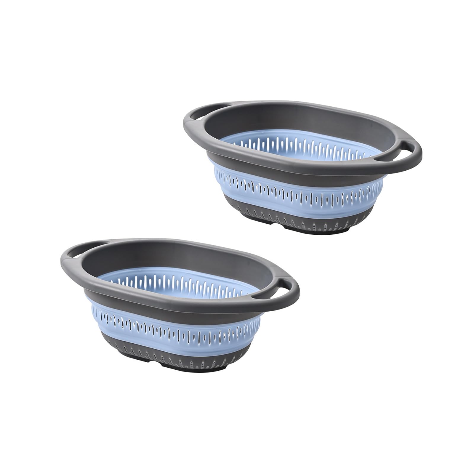our fave 2pcs Silicone Colanders Set Foldable Design Basket NonSlip Base Multipurpose Strainer for Rice Vegetables Noodles Vegetable Kitchen Storage Food Colander