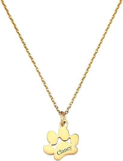 Personalized Paw Print Necklace 