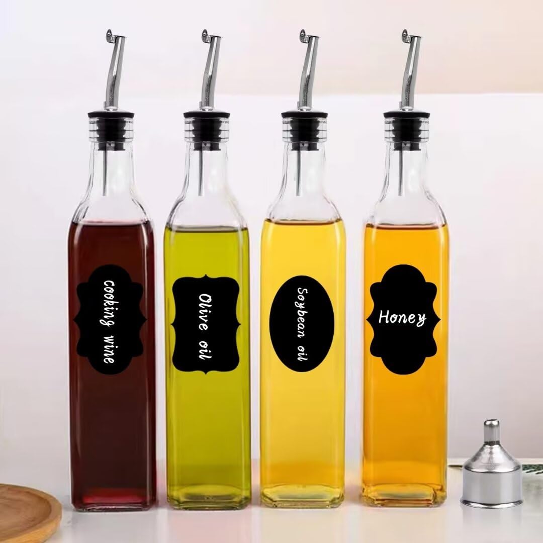 Salzesfalls Butelka z dozownikiem oliwy z oliwek o pojemności 480 ml, dozownik oleju do kuchni, dozownik oleju kuchennego, butelka na ocet z nalewaczami