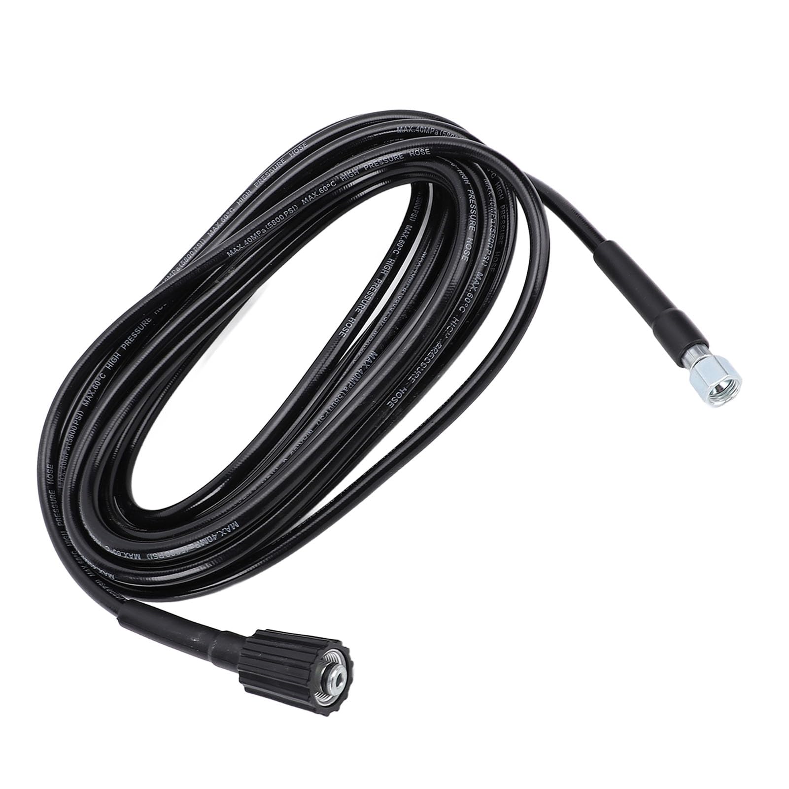 High Pressure Water Hose Wearproof Rubber Metal Connector Power Washer Hose Car Washing (10M)