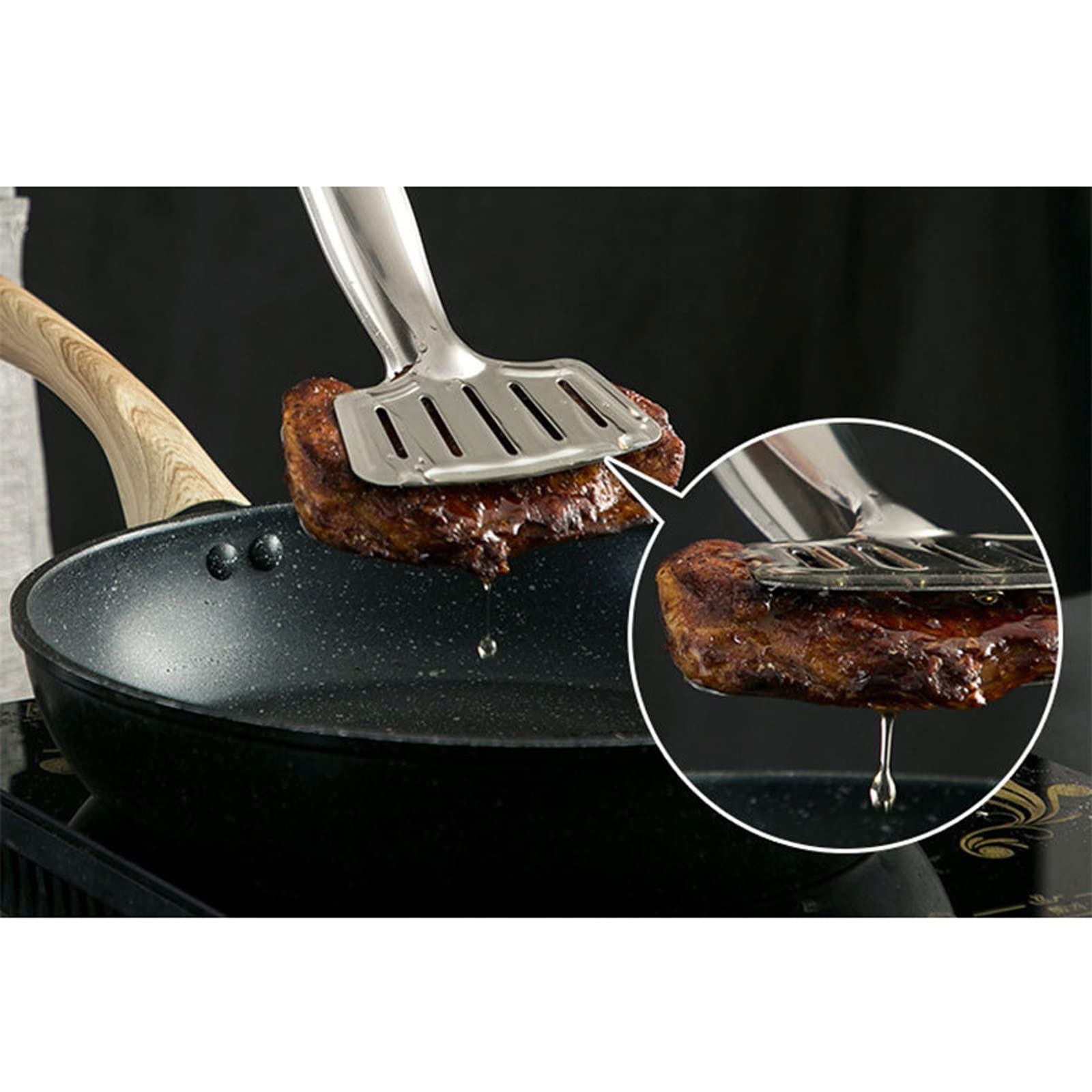 Pinces de Cuisine Pince à Poisson Anti-brûlure en Acier Inoxydable Pince à Nourriture ménagère Pince à Steak de Pain
