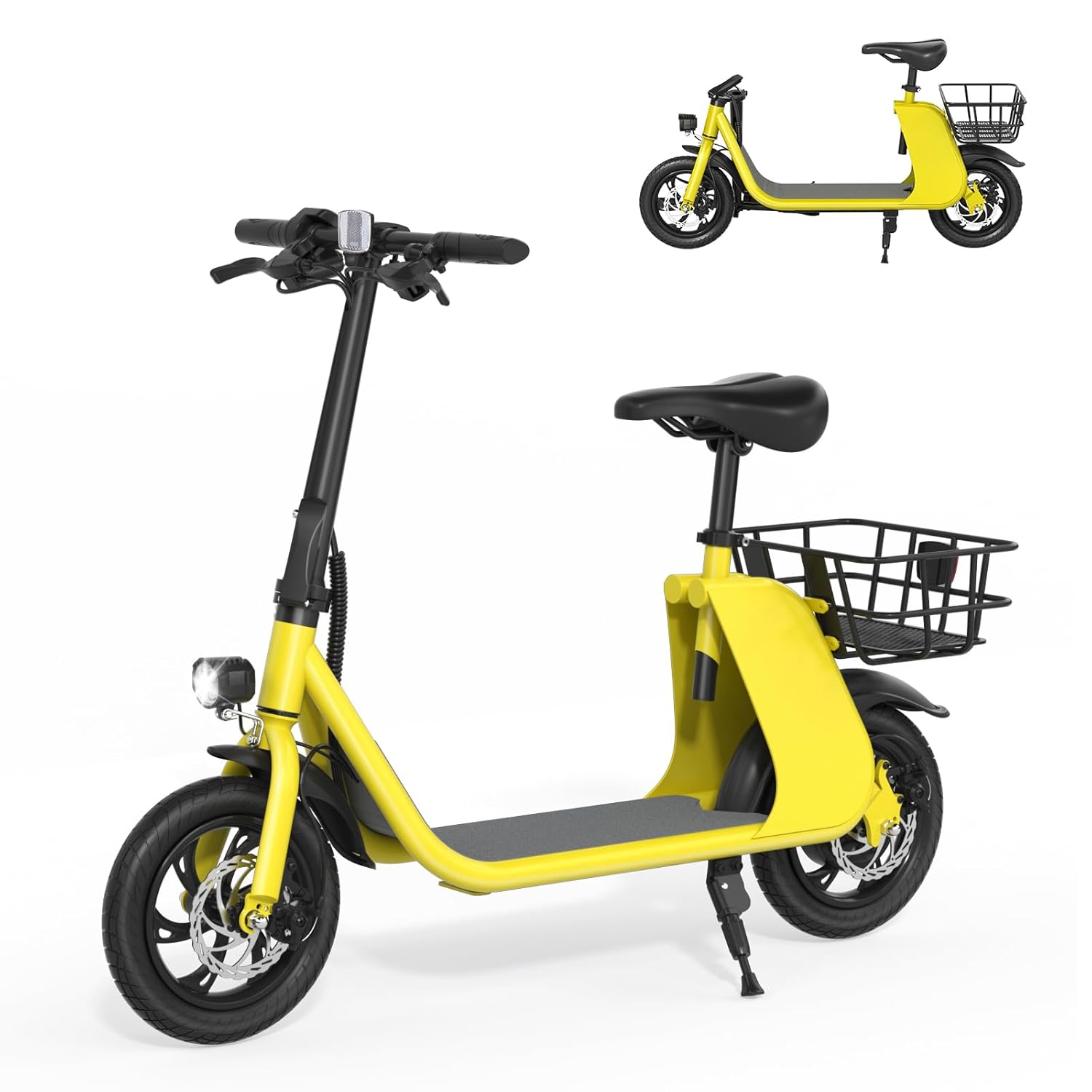 Adults Electric Scooter with Seat 15 5Mph 20Miles Folding Electric Scooters for Adults 450W Powered Commuter E-Scooter w