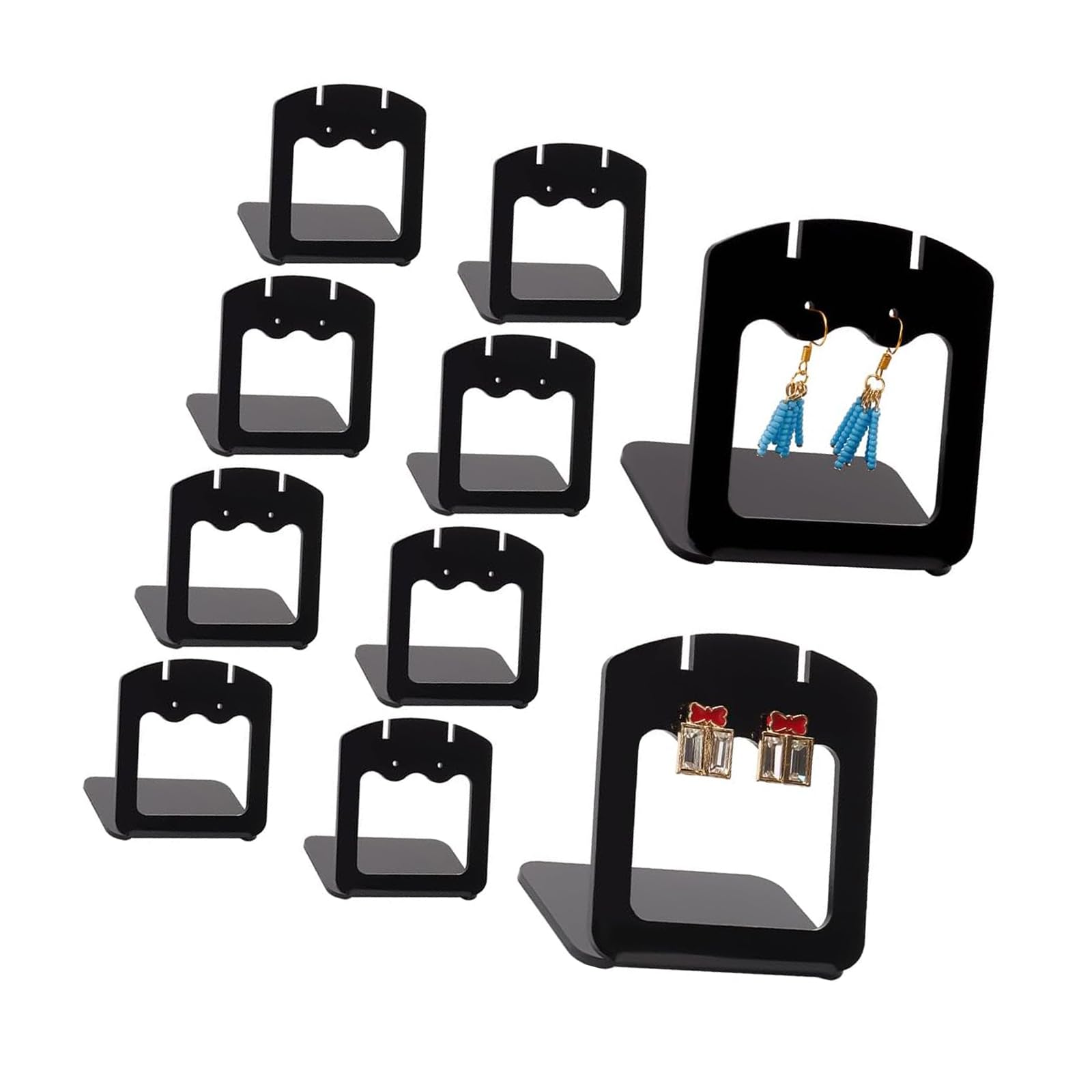 Fazvncv Of 10 Elegant Earring Display Stands Fashion Earring Organizers Acrylic Texture Perfect for Retail and Home Use Planner Rack