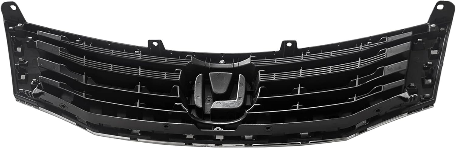 PartsFlow Front Bumper Grille Black With Chrome Mesh Grill For 2008 2009 2010 Honda Accord HO1202104