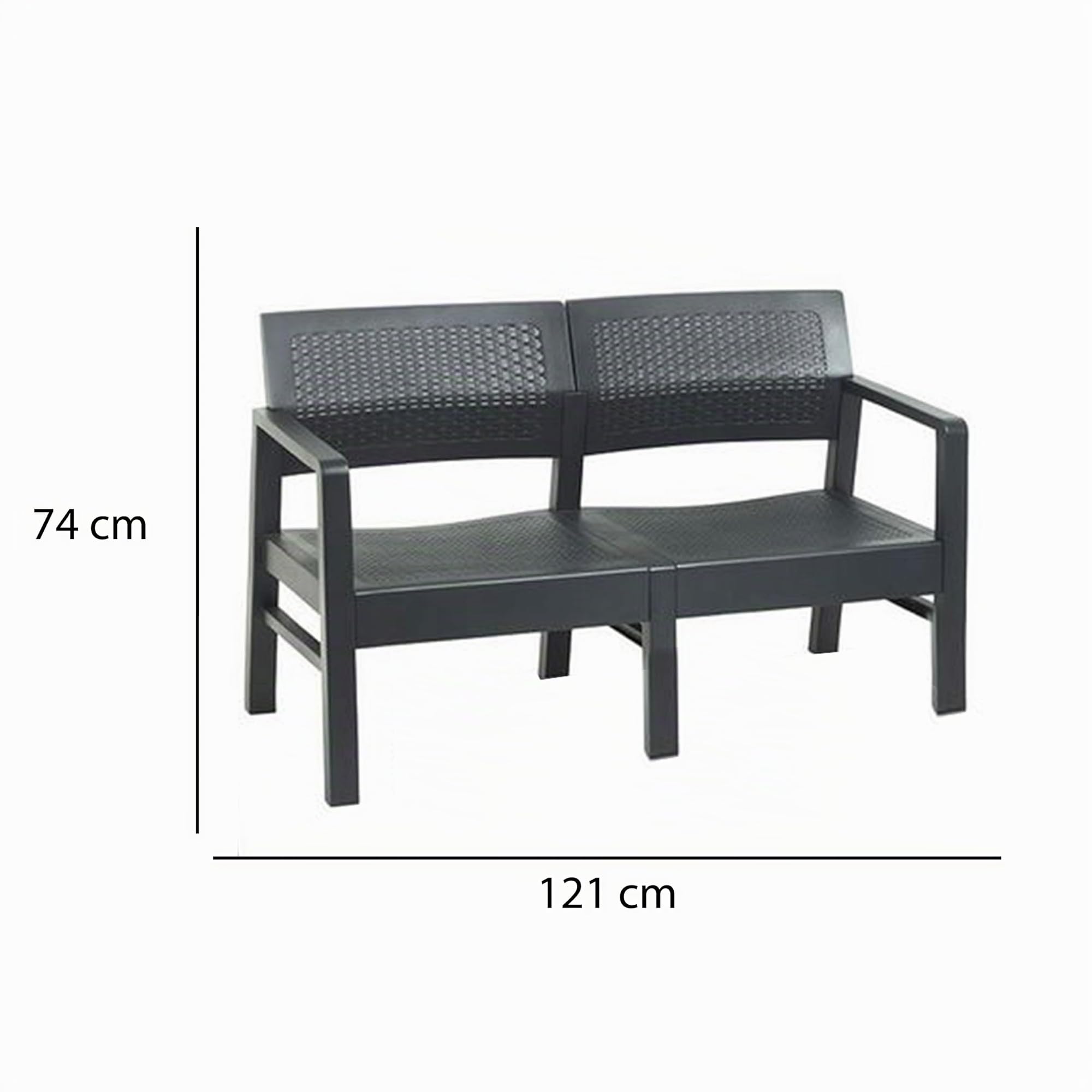 Maury's Set da Giardino Venice Perfetto per Interni ed Esterni, Design Moderno In Colore antracite, Eleganza per il tuo Spazio Outdoor, Con Tavolo, Divano e Due Poltrone (Set Venice)