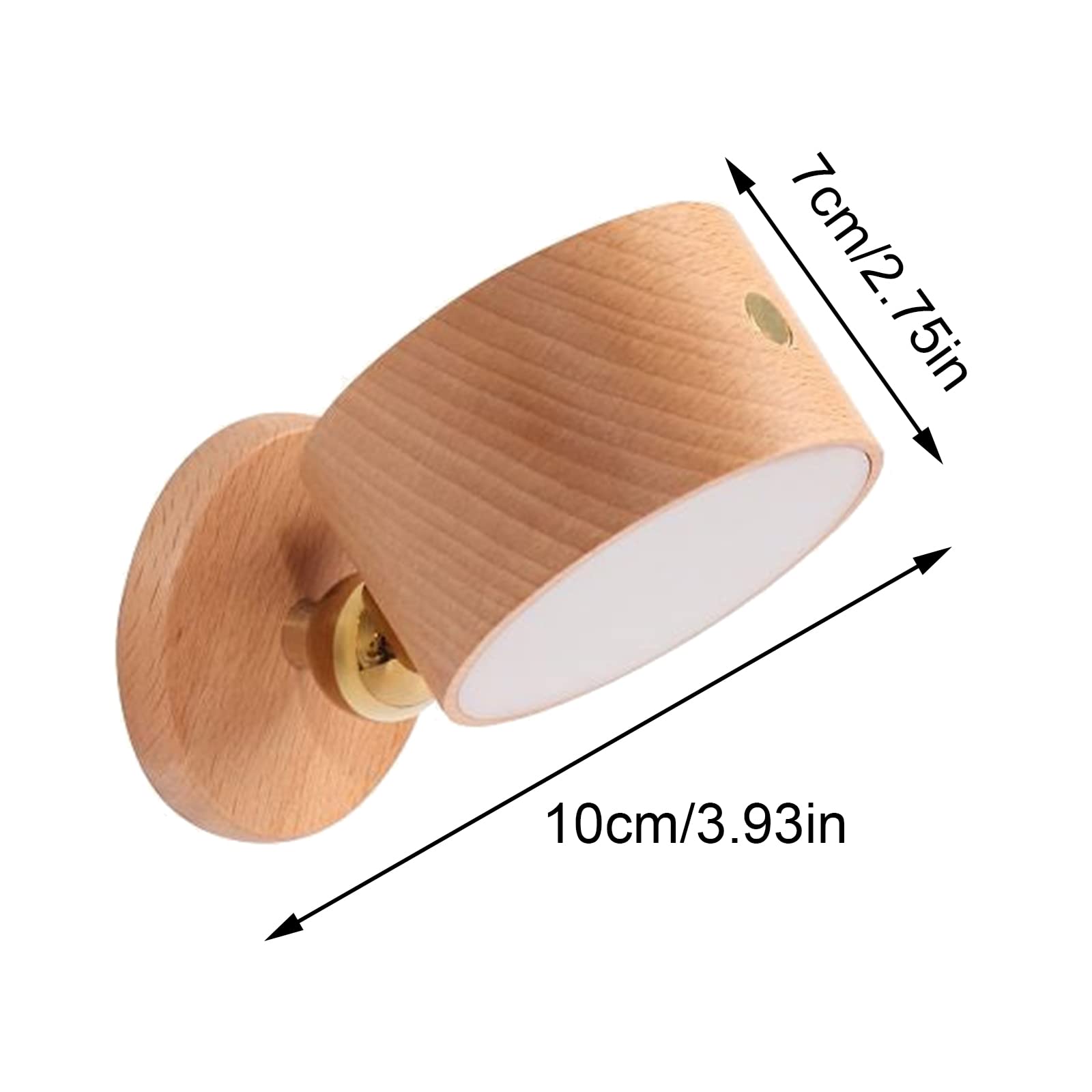BestAlice Led Wandkandelaar, Wandlamp met USB-poort Oplaadbaar 3 Helderheidsniveau, 360 graden draaibare magnetische bal touch control licht, bruin