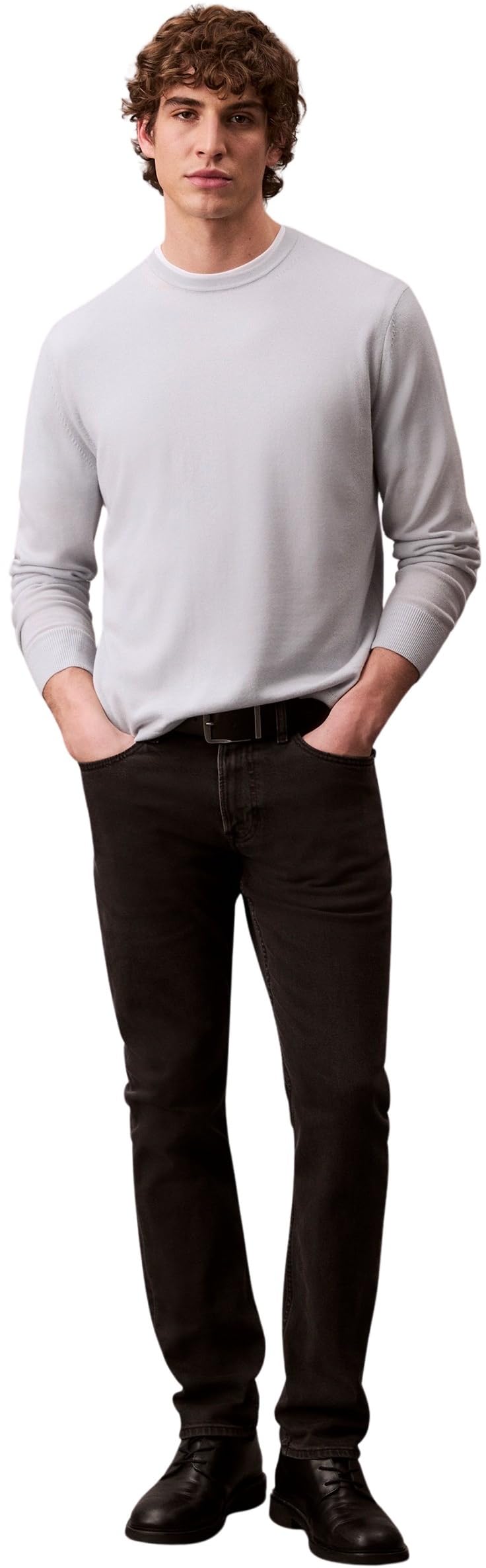 Calvin Klein Slim Ck Essential Black Jean Lv04rb738g - Dżins Mężczyźni