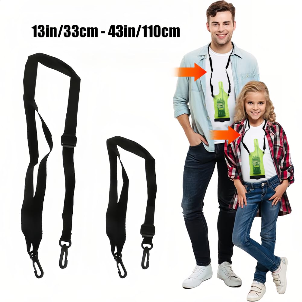 Joyzan Funda Talkies Impermeable, Bolsa de Almacenamiento Portátil Fundas para Bidireccional con Correa Ajuste Walkie Talkie Lluvia Natación Parques Acuáticos Protectora y Transporte Material PVC