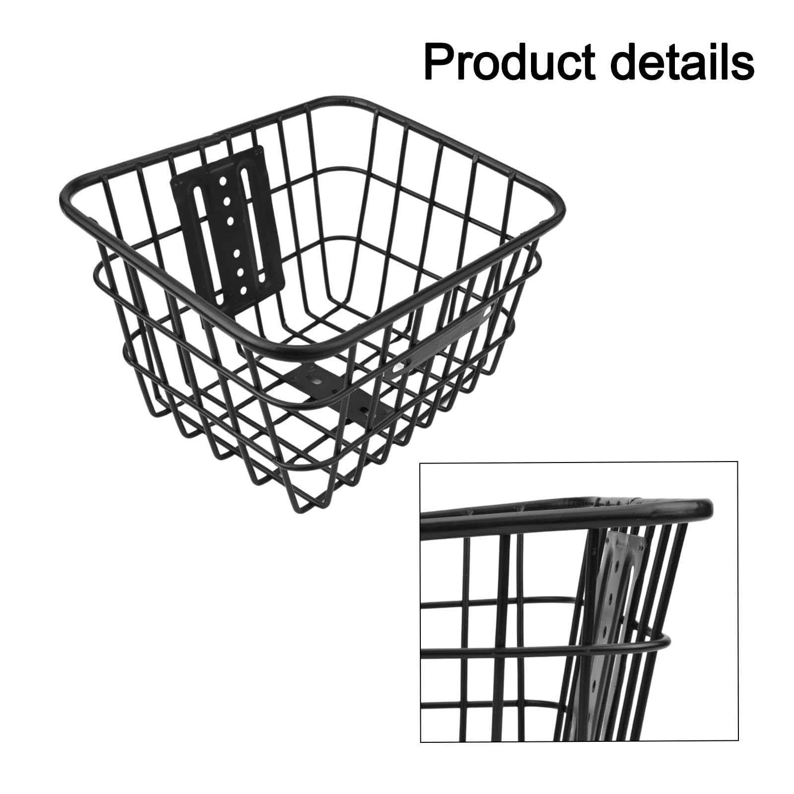 ZYWUOY Panier de rangement avant amovible pour scooter électrique et vélo – Panier de rangement robuste en tuyau de fer, portable et pratique, noir