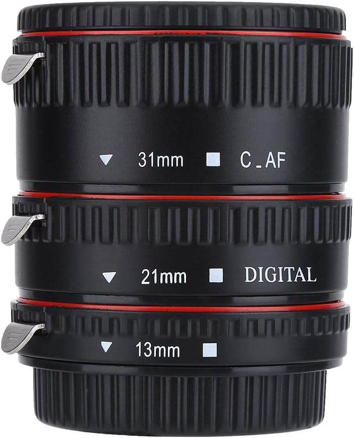 Auto Focus Macro Extension Tube Set, Tosuny Metal Auto Focusing Macro Extension Lens Adapter Tube Rings Set Suitable for EF Mount