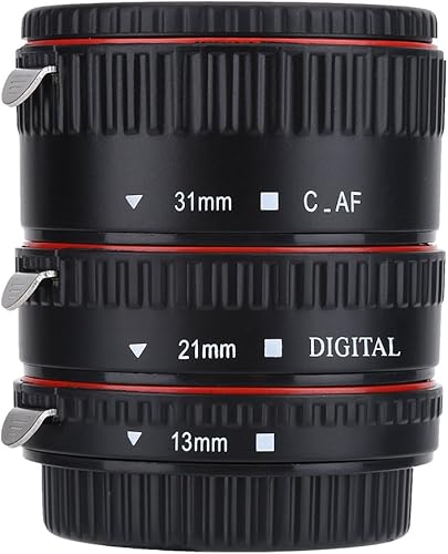 Zerone Juego de anillos adaptadores de lente, adaptador de lente macro de enfoque automático, juego de anillos de tubo de extensión macro de enfoque