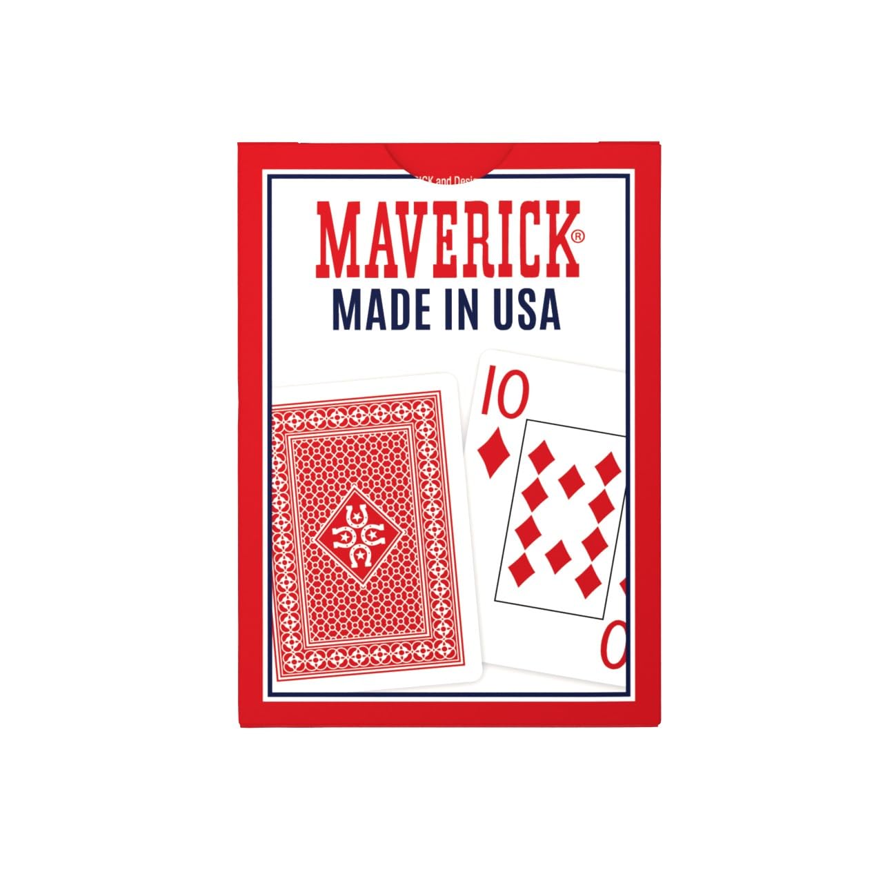 Maverick Lot de 12 cartes à jouer Made in USA Jumbo Index Rouge Bleu