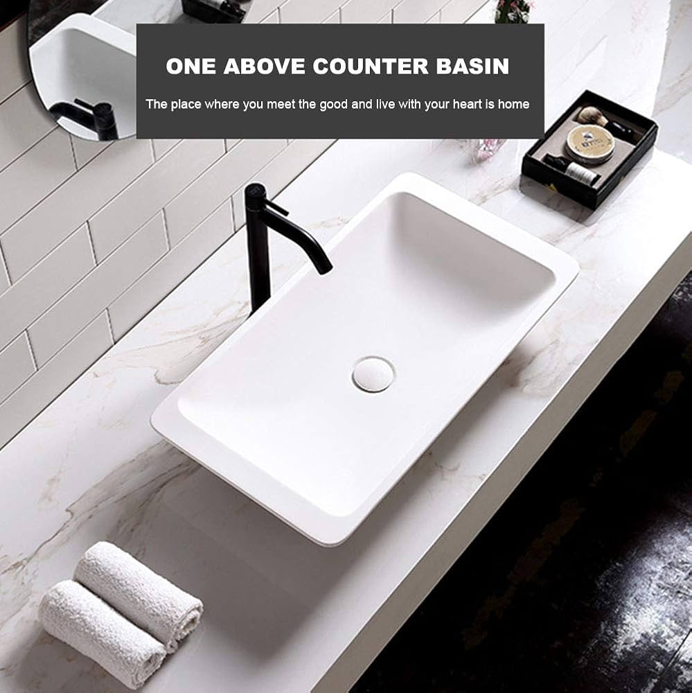 強化ガラス 洗面台蝶形シンク滝の蛇口付き バスルーム シンク バニティ シンク Amazon | カウンターの上に独立したシンク長方形のバスルーム