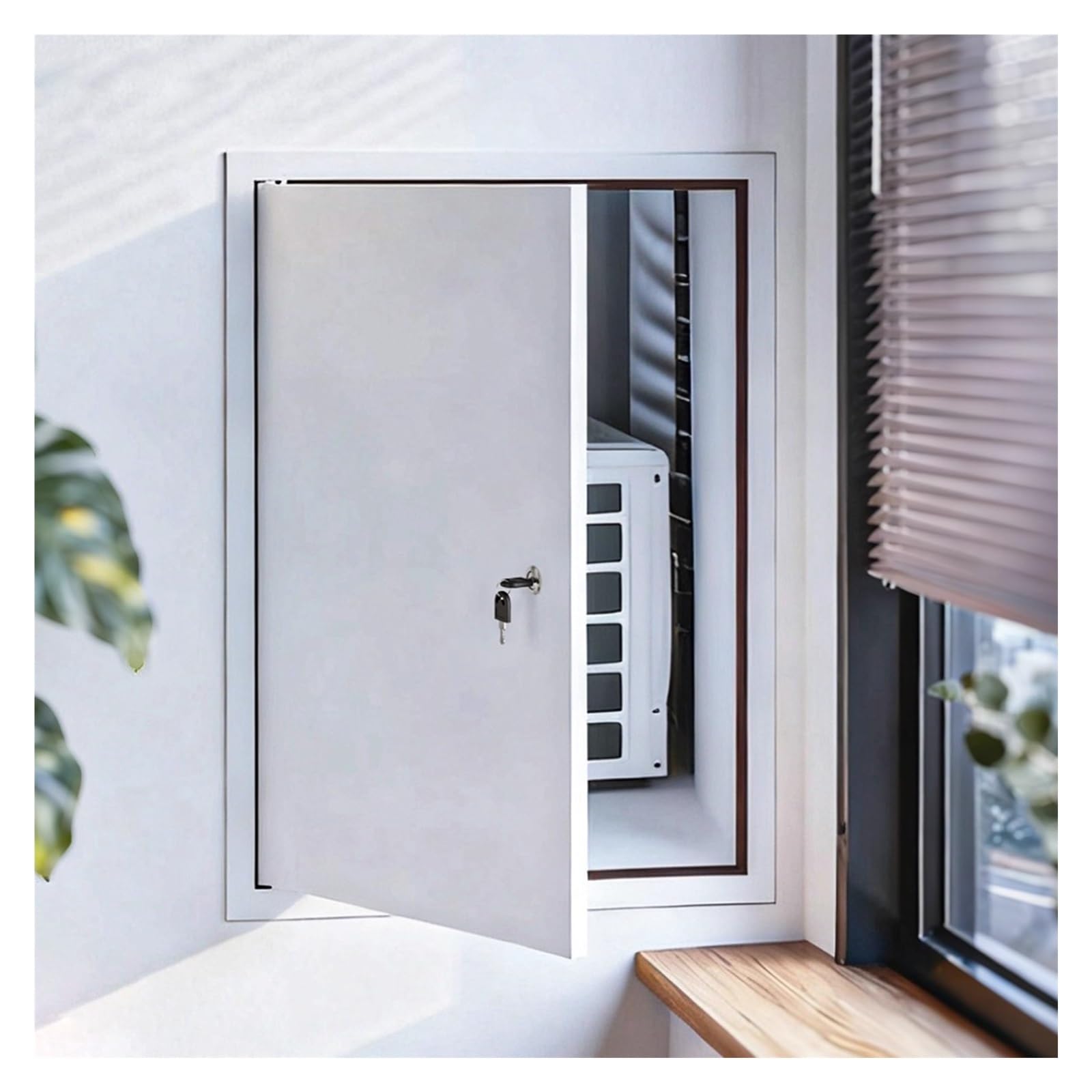 Panneau d'accès invisible blanc pour dissimuler la porte de grenier dans le couloir