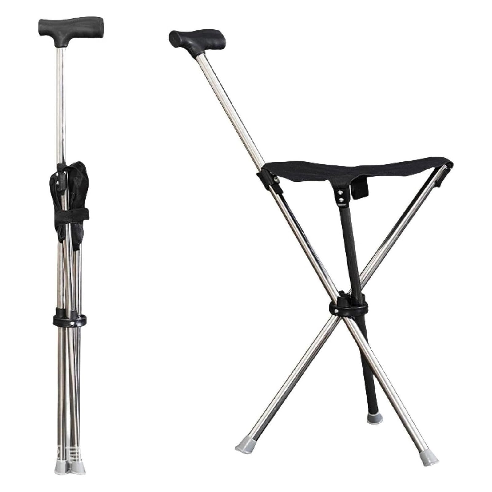 Pratico bastone da passeggio con sedile pratico bastone pieghevole sedia per viaggi e riposo escursionismo arrampicata attrezzatura pieghevole sedia canna viaggio