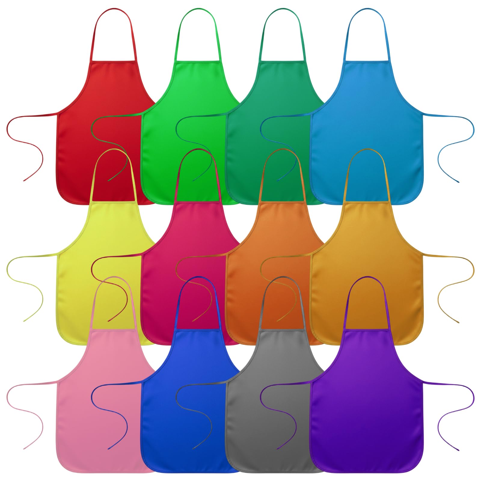 Art Aprons for Kids, 12 Pieces Children's Craft Apron Set, DIY Kid Aprons Toddler Painting Apron, for Kitchen, Classroom, Community Event, Crafts and Art Painting Activity, Multicolor (Multicolor) — image 1