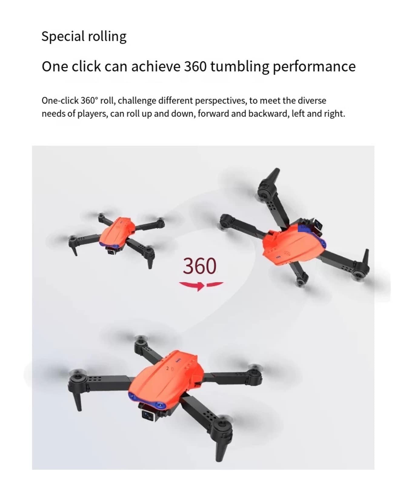 Składany dron Quadcopter RC Mini Drone 4K Podwójna kamera WiFi FPV Fotografia lotnicza Helikopter Składany quadcopter Drone Zabawka (Kolor: Kamera 4K Pomarańczowy Rozmiar: 1) (Brak kamery