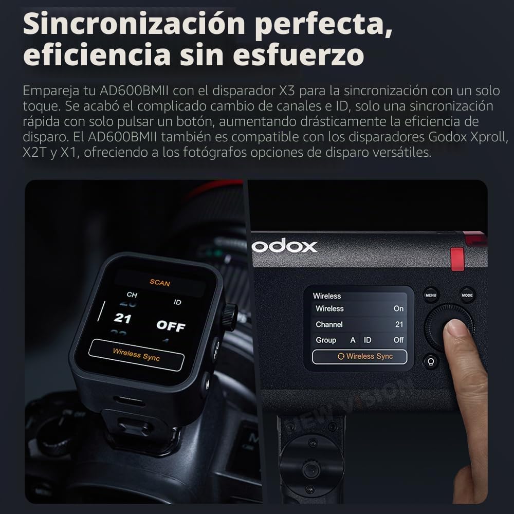 Godox AD600 BM II AD600BM II 600Ws Flash para exteriores, sistema X inalámbrico 2.4G, TTL GN87 HSS 1/8000s, 40W 4800K ± 300K, tiempo de reciclaje 0.01s ~ 0.9s, 1/1 a 1/512, 10 pasos de alimentación