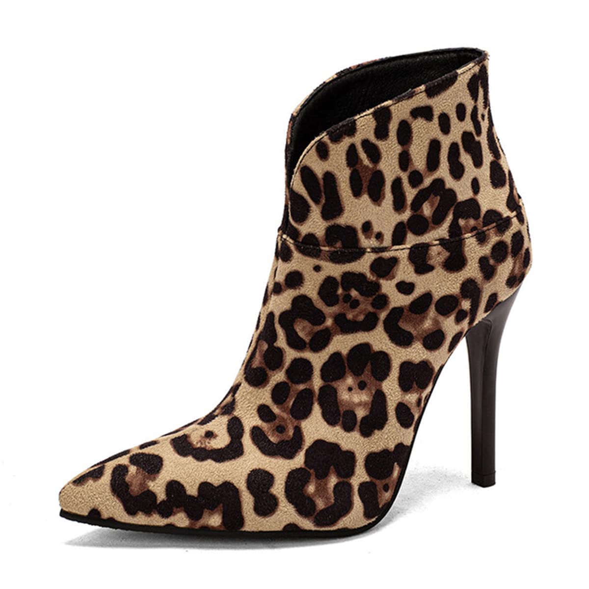 CoceMoce Formal High Heel Stiletto Booties for Women Sexy Pointed Toe Pull On Ankle Boots Autumn Winter Fabric