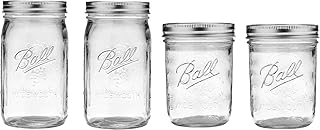 Ball Mason Wide Mouth Jars with Lids and Bands, Set of 4, Two 32oz + Two...