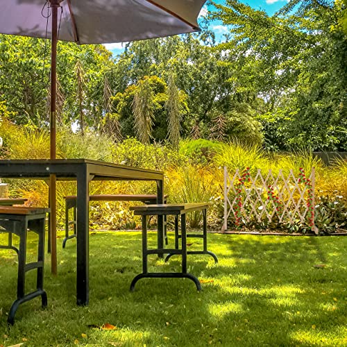Relaxdays Rankgitter Holz, ausziehbar bis 180 cm, Rankhilfe Kletterpflanzen, Scherengitter freistehend, Garten, Natur