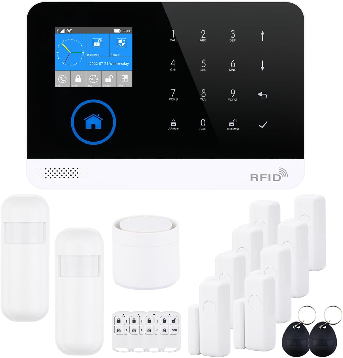 Burglar Alarm System for Home, DIY 4G WiFi Wireless Security Alarm Kit with GSM and Free APP