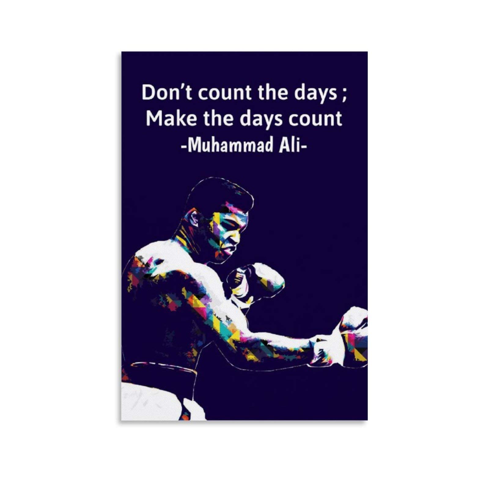 shaofu Quotes Muhammads Ali Poster Decorative Painting Canvas Wall Art Living Room Posters Bedroom Painting 12x18inch(30x45cm)