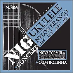 Jogo De Corda Nig Para Ukulele Concert Nylon Branco N-306