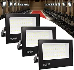 Kit 3 Refletor Led Holofote 200w Ip66 Bivolt Branco Frio