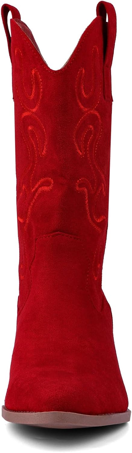 Bandkos Cowboy Boots for Women Cowgirl Mid Calf Western Embroidered... - Picture 17 of 70