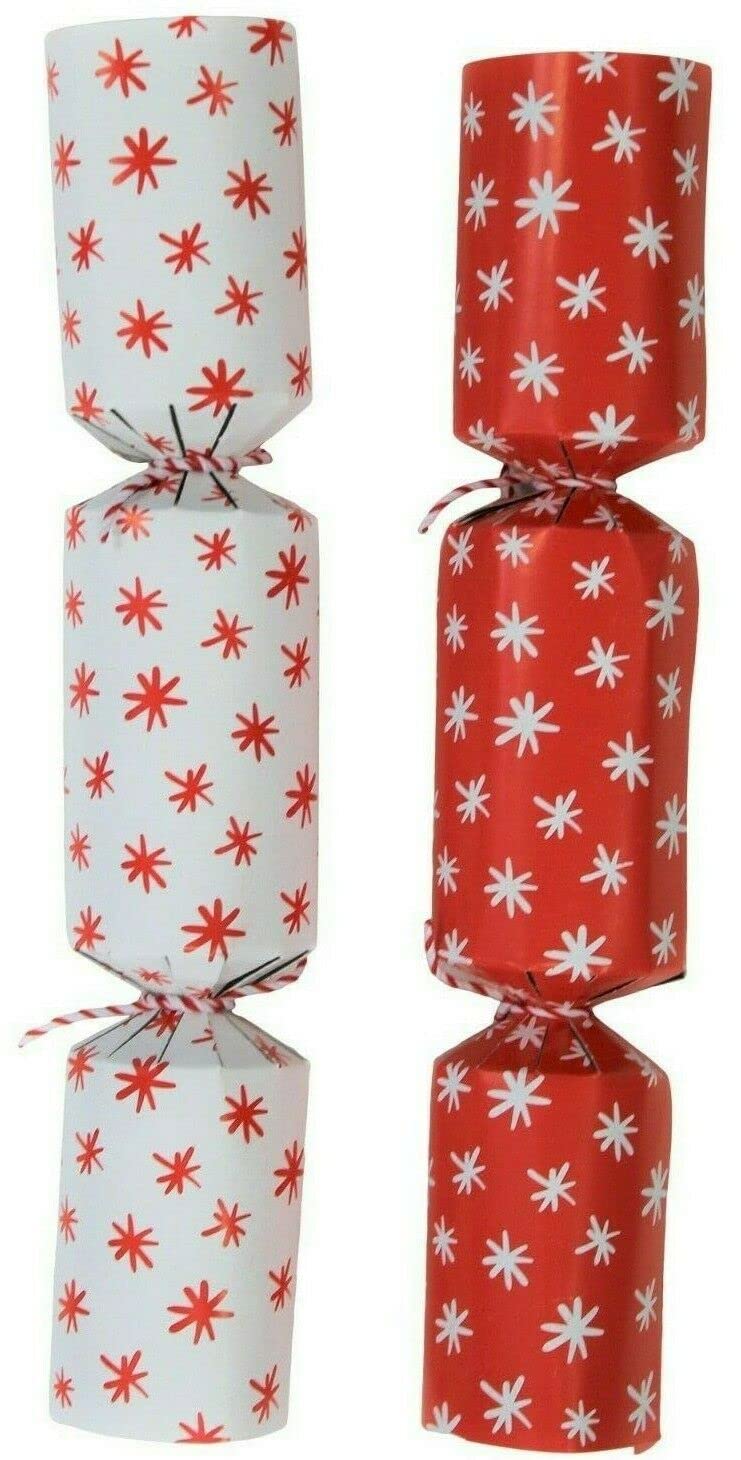 Doodle Dashers Novelty Christmas Crackers with Games, Red & White | 9" (22cm) Game Cracker Set 12x, Christmas Party Games for Families | Children's Crackers with Pencils, Paper & 64 Drawings