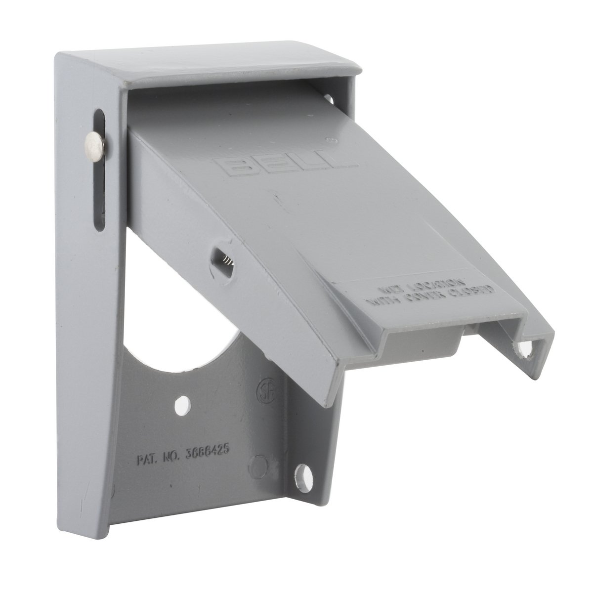 4 in. Square Cover, Exposed Work, 2.165 in. Dia. Receptacle, Offset