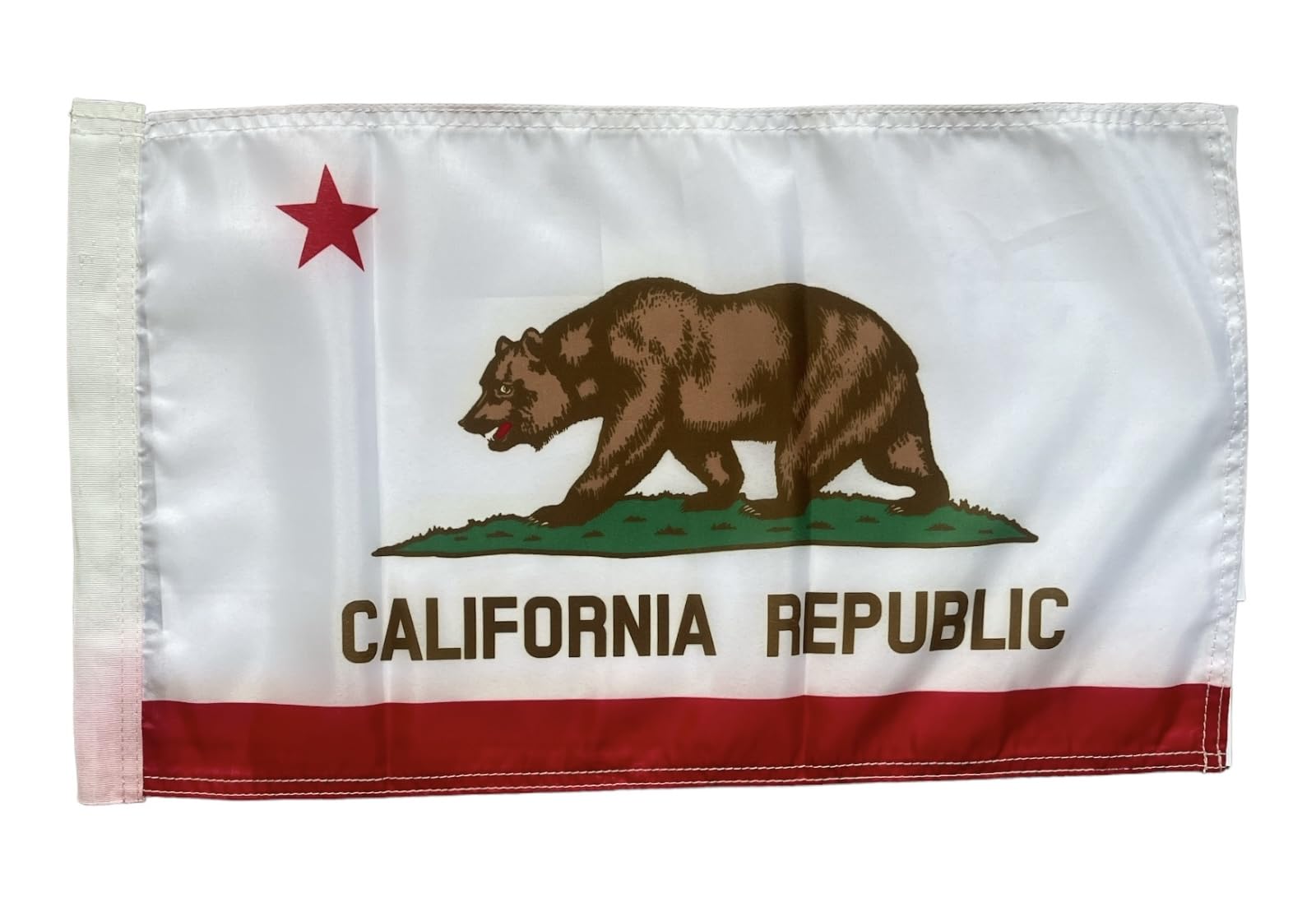 JLP Compatible With 6-ft 1/4 Pole Tall Go-Kart Off-Road Out Door Sports 4X4 Glamis Sand Dunes Whip PWC-ATV-UTV-SXS Side By Side Motorcycle 12x19 in Safety High visibility and wind resistance Flag Made In USA California State