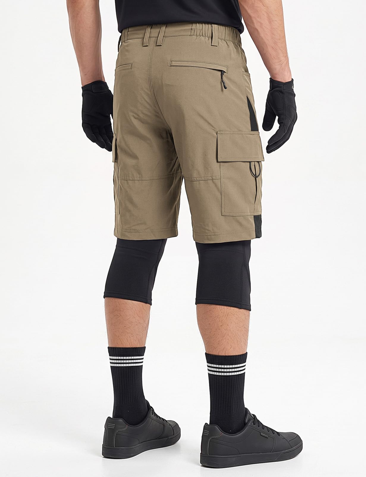Cycorld MTB Ciclismo Pantalones Cortos Hombre, Secado Rápido Pantalones Cortos de Deporte al Aire Libre de la Bici de la Bici del Ajuste Flojo para los Hombres con 4D Acolchado