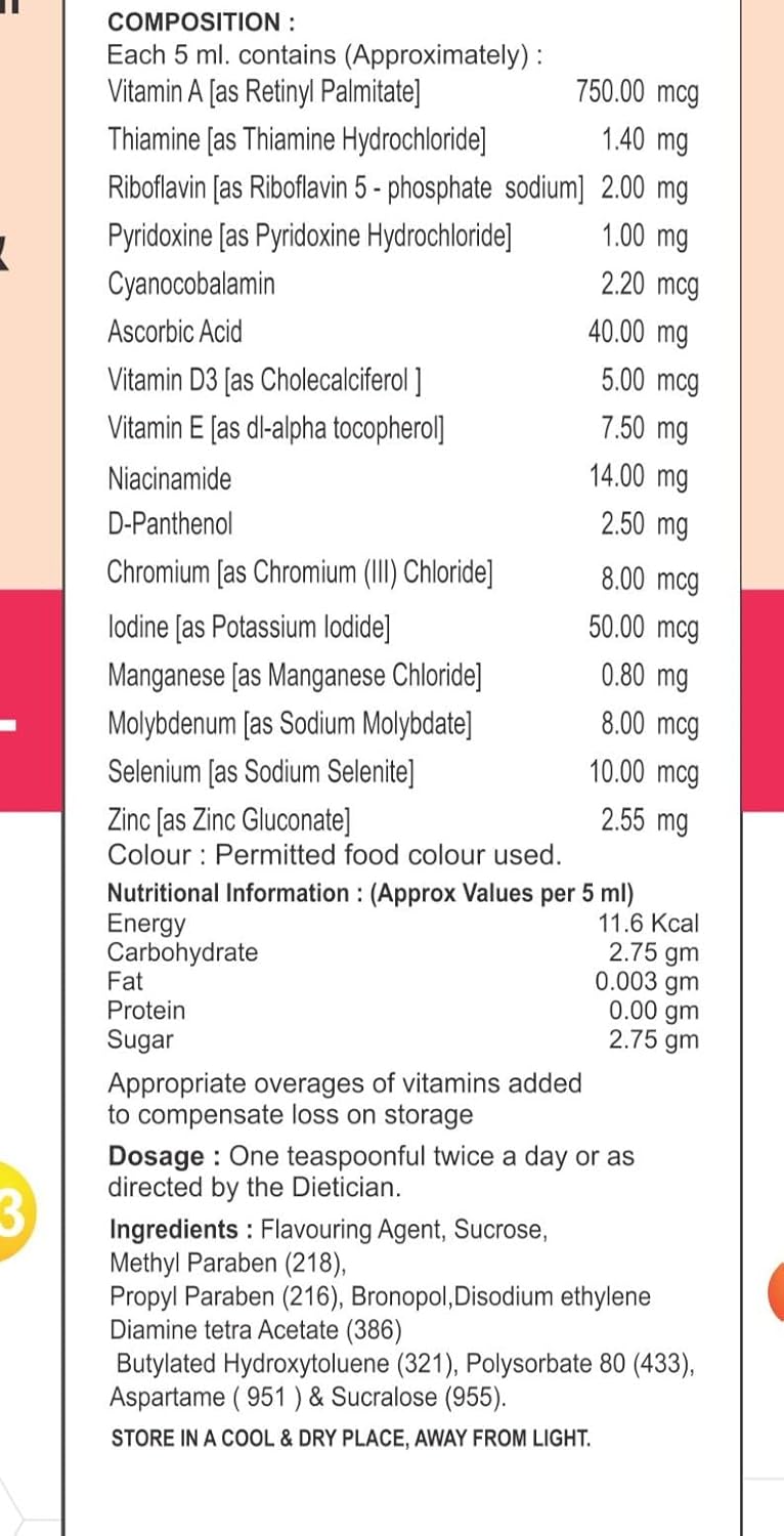 Nsvittotal daily multiwitamin syrup | With vitamins and minerals required for immunity, energy and welfare. 200 Nsvittotal daily multiwitamin syrup | With vitamins and minerals required for immunity, energy and welfare. 200