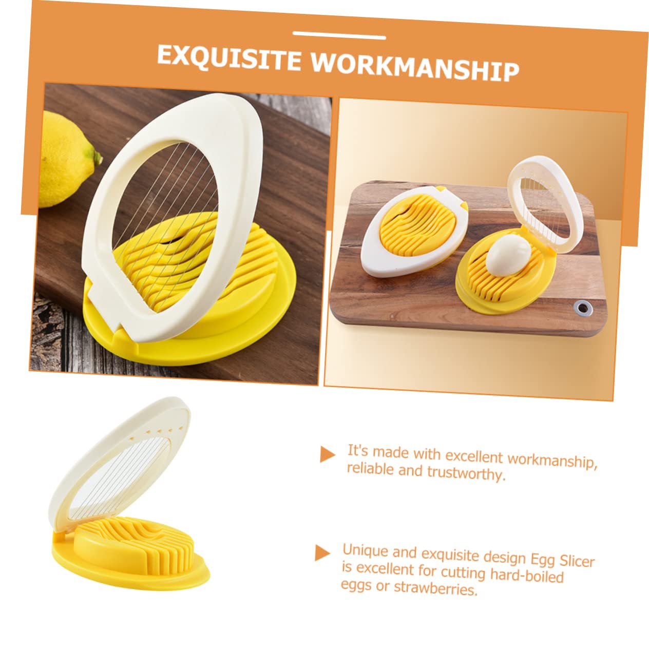 Mikinona Multifunctional Egg Slicer Perfect for Cheese Mushroom and Hard-boiled Eggs Hollow Base for Easy Cleaning