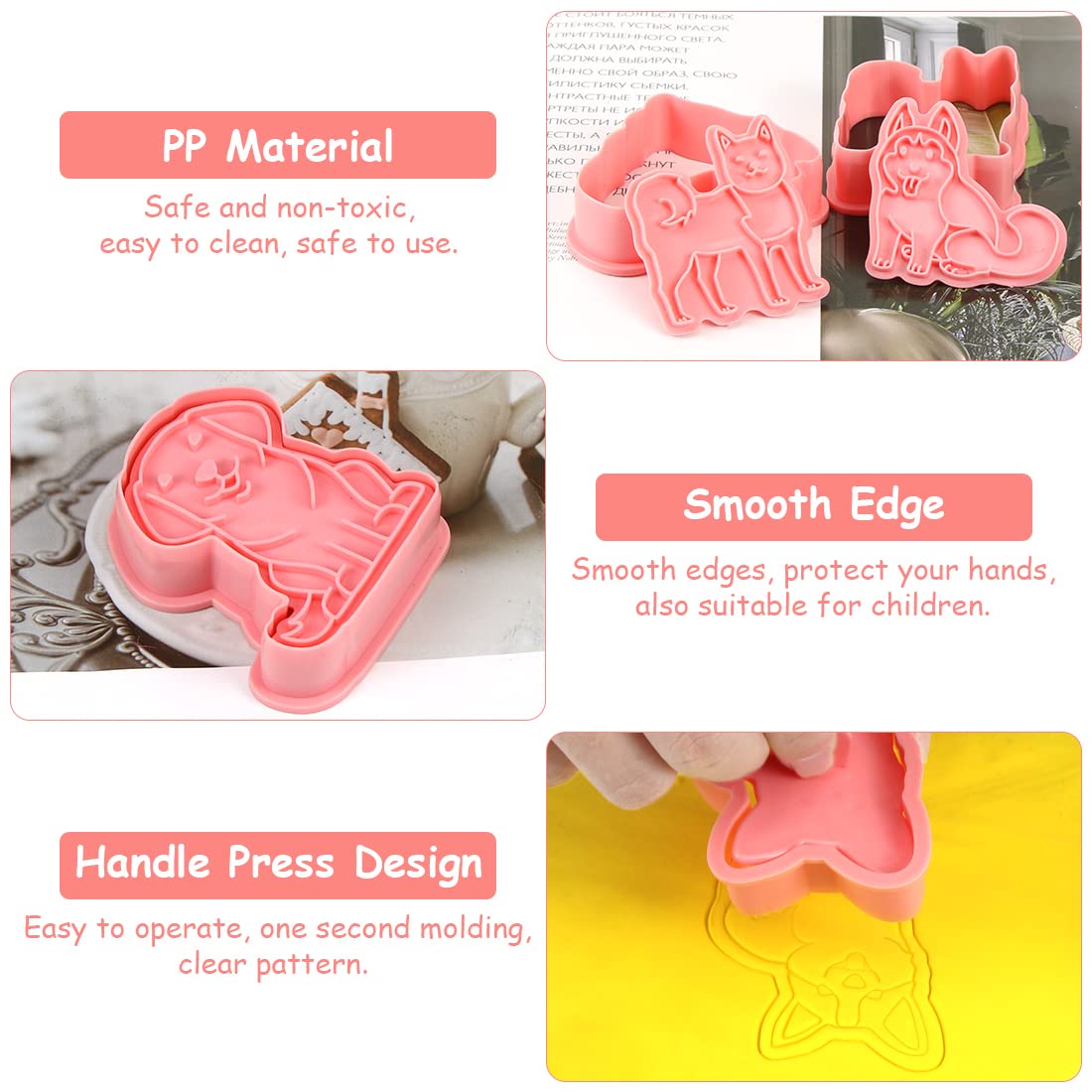 Formine Per Biscotti A Forma Di Cane - Set Da 8 Pezzi In Plastica Alimentare | Con Espulsore | Ideale Per Decorazioni - Foto 9