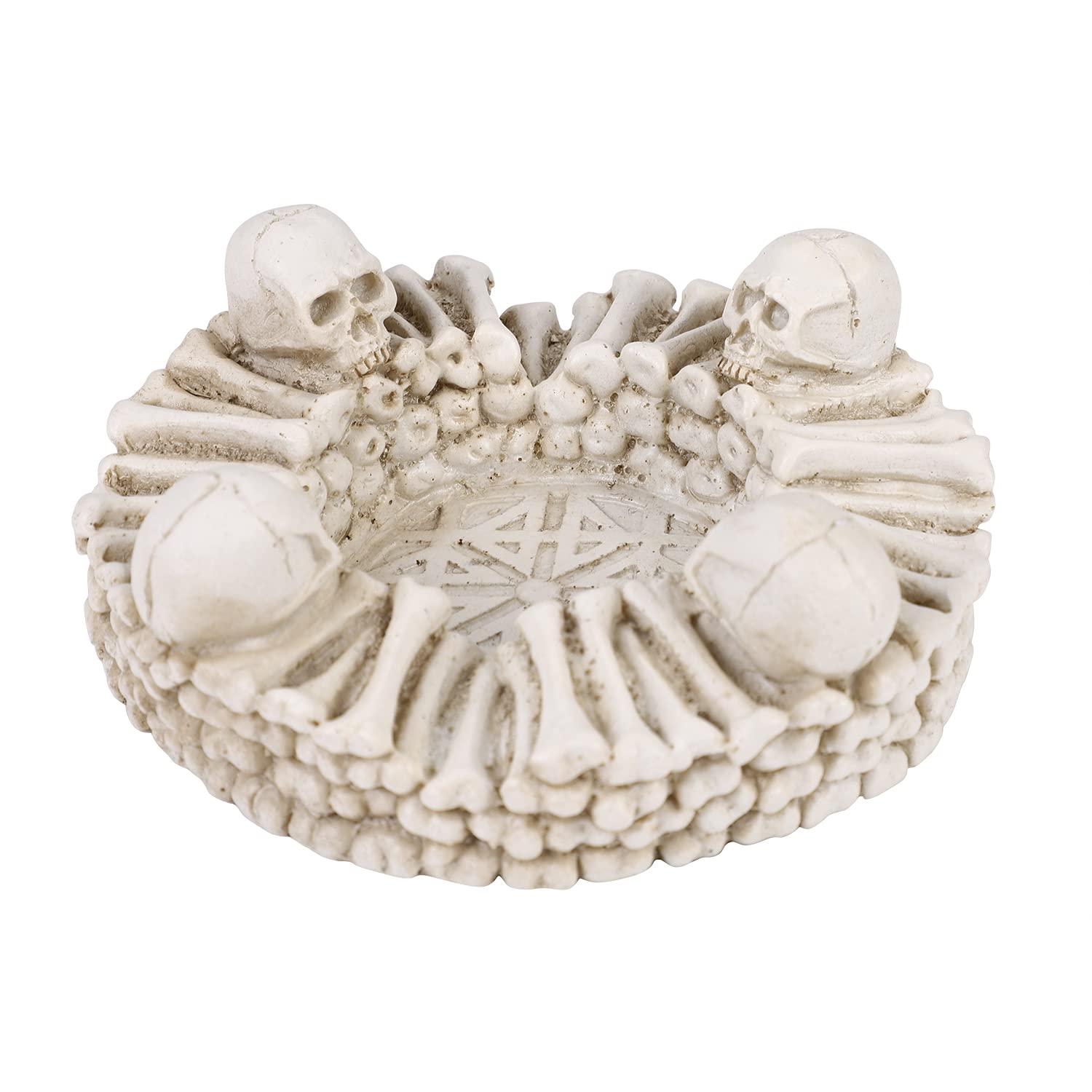 Rose Resin Skull Ashtray Ornaments - Funny Romantic Ash Trays Crafts Halloween Skeleton Skull Decoration for Home Office Car