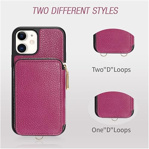 Miniatura 6 de ZVE - Funda de cuero tipo cartera para iPhone 11 funda para iPhone 11 ZVA funda para iPhone 11 con ranura para tarjeta de crédito con cierre de
