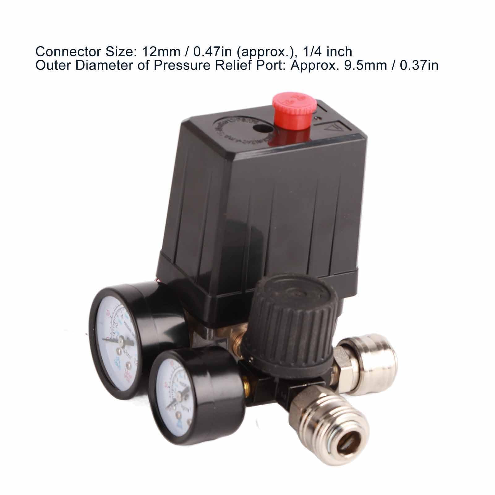 Kit Valvola di Controllo Pressostato Compressore Aria 90‑120PSI 220 V | Interruttore del Compressore d'Aria da 1/4 Pollici a 4 Fori
