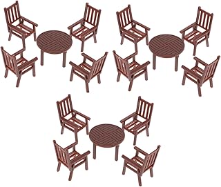 Toyvian 3 Sets Mini Table and Chairs Dinning Table Set Kids Table Set Kids Furniture Mini Table Chair Model Kids Mini Toys Miniature Table and Chairs Kids Plaything Mini Table Chair Set